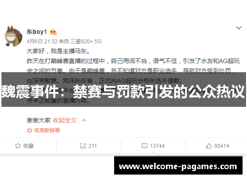魏震事件:禁赛与罚款引发的公众热议 魏震事件:禁赛与罚款引发的公众热议