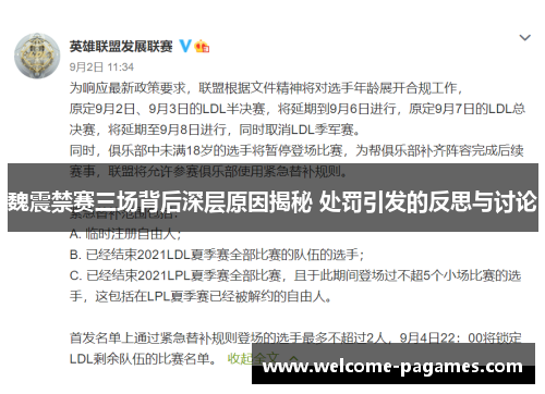 魏震禁赛三场背后深层原因揭秘 处罚引发的反思与讨论